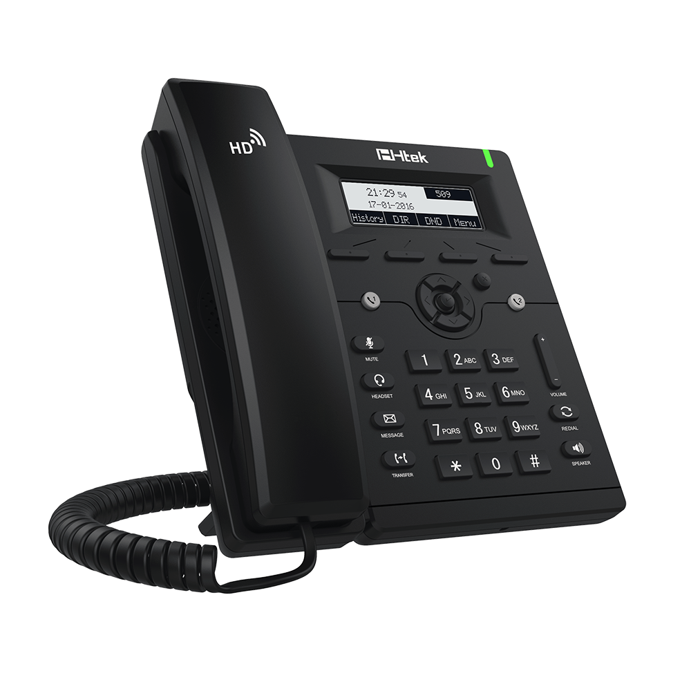HTEK UC902P Enterprise IP Business Desk Phone with 2 SIP Lines HD Audio and LCD 