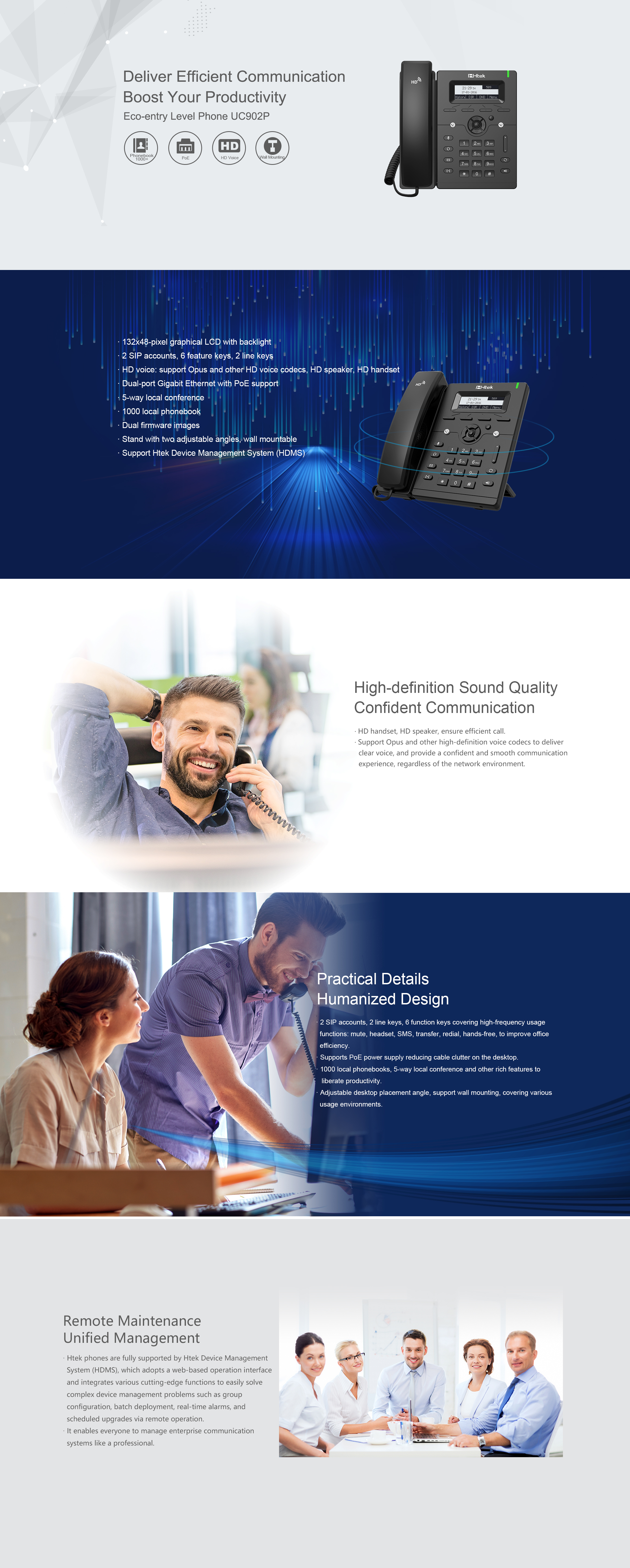 Htek UC902 Gigabit IP Phone